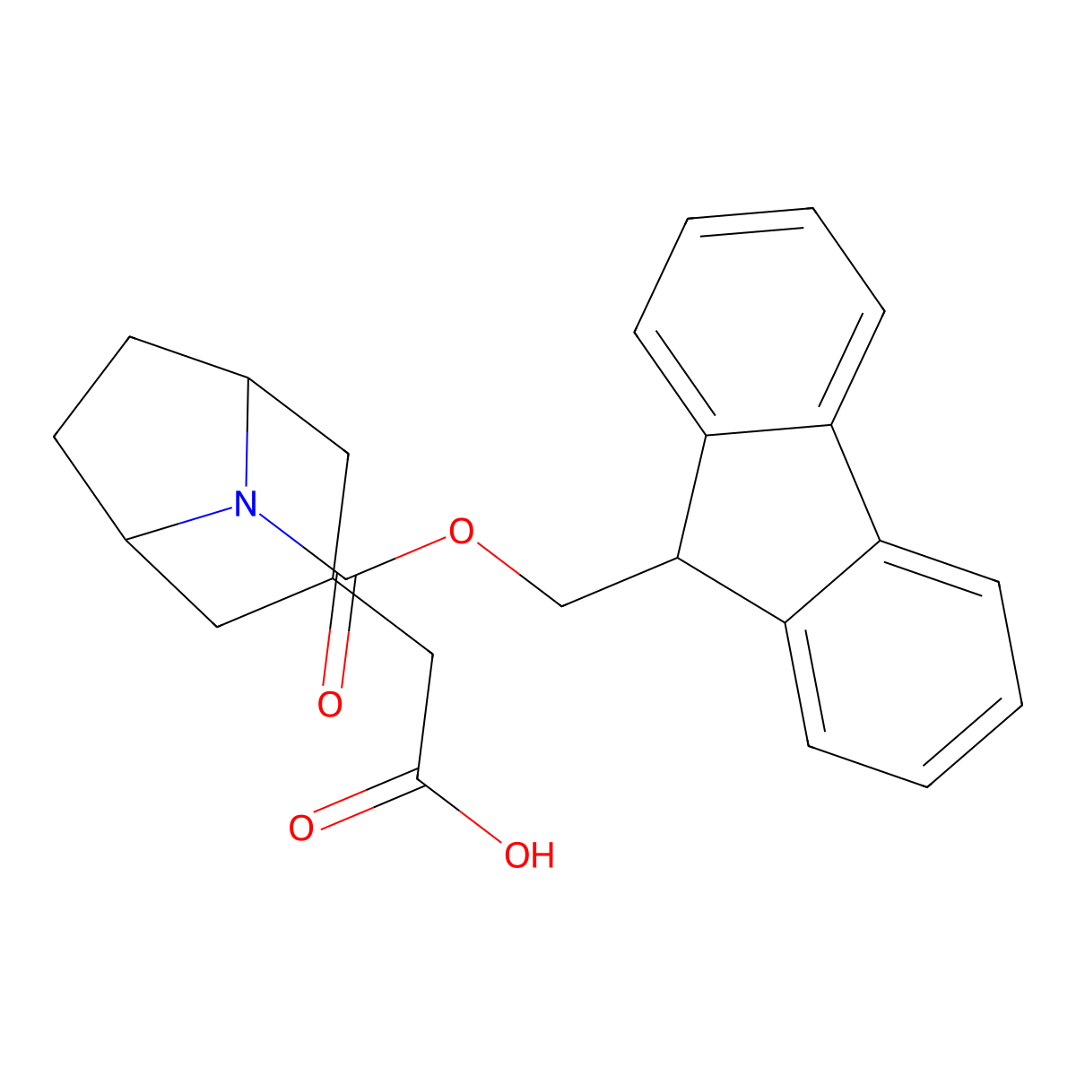 2-(8-{[(9H-fluoren-9-yl)methoxy]carbonyl}-8-azabicyclo[3.2.1]octan-3-yl)acetic acid molecular structure, CAS 1506181-78-7