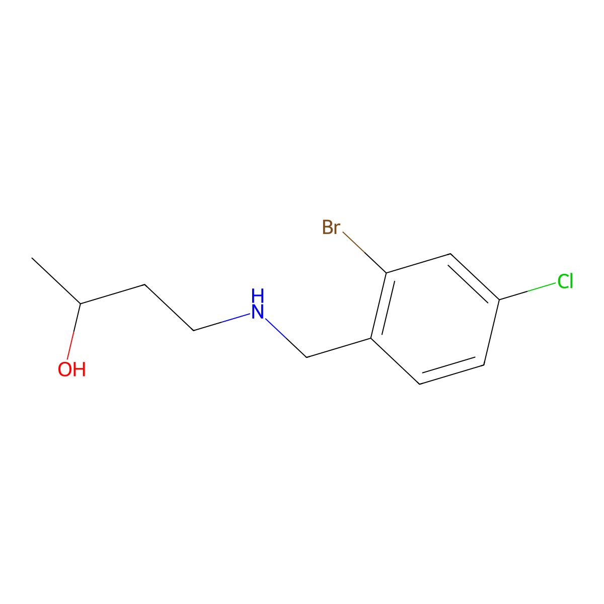 4-{[(2-Bromo-4-chlorophenyl)methyl]amino}butan-2-ol molecular structure, CAS 1506185-02-9