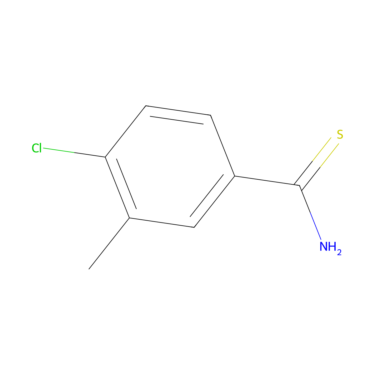 4-Chloro-3-methylbenzene-1-carbothioamide molecular structure, CAS 1506185-14-3