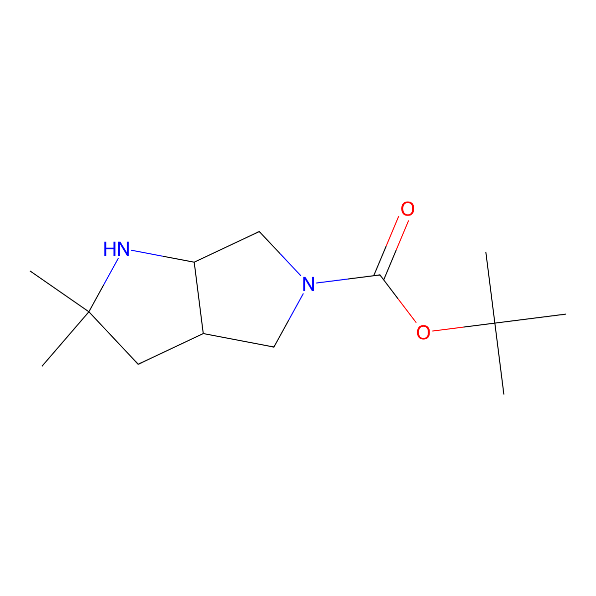 Tert-butyl 2,2-dimethyl-octahydropyrrolo[3,4-b]pyrrole-5-carboxylate molecular structure, CAS 1506200-07-2