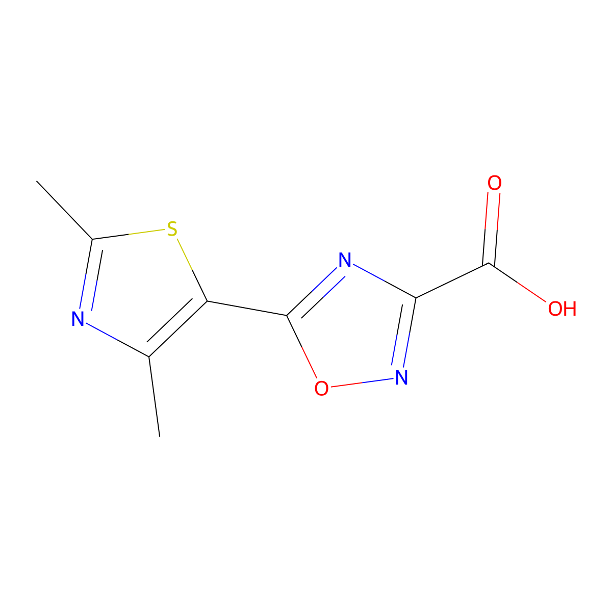 5-(Dimethyl-1,3-thiazol-5-yl)-1,2,4-oxadiazole-3-carboxylic acid molecular structure, CAS 1506202-28-3
