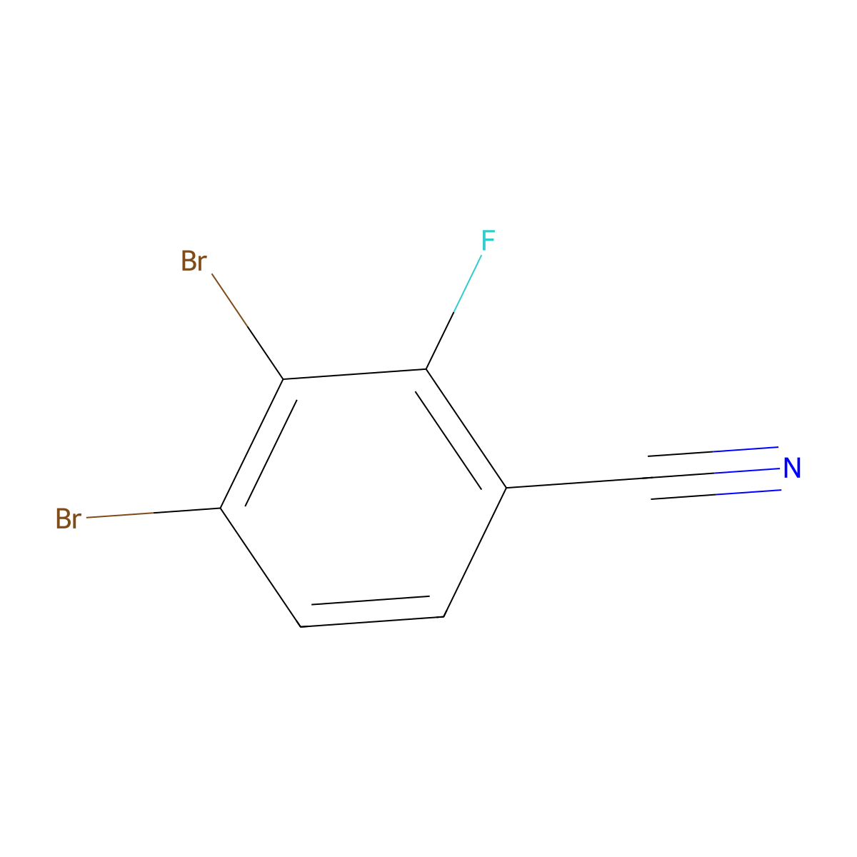 3,4-Dibromo-2-fluorobenzonitrile molecular structure, CAS 1506209-58-0