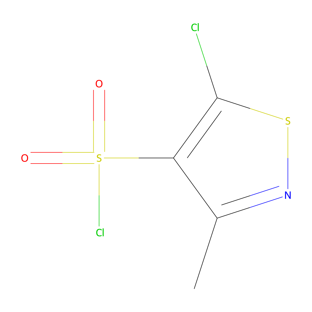 5-Chloro-3-methyl-1,2-thiazole-4-sulfonyl chloride molecular structure, CAS 1506214-82-9