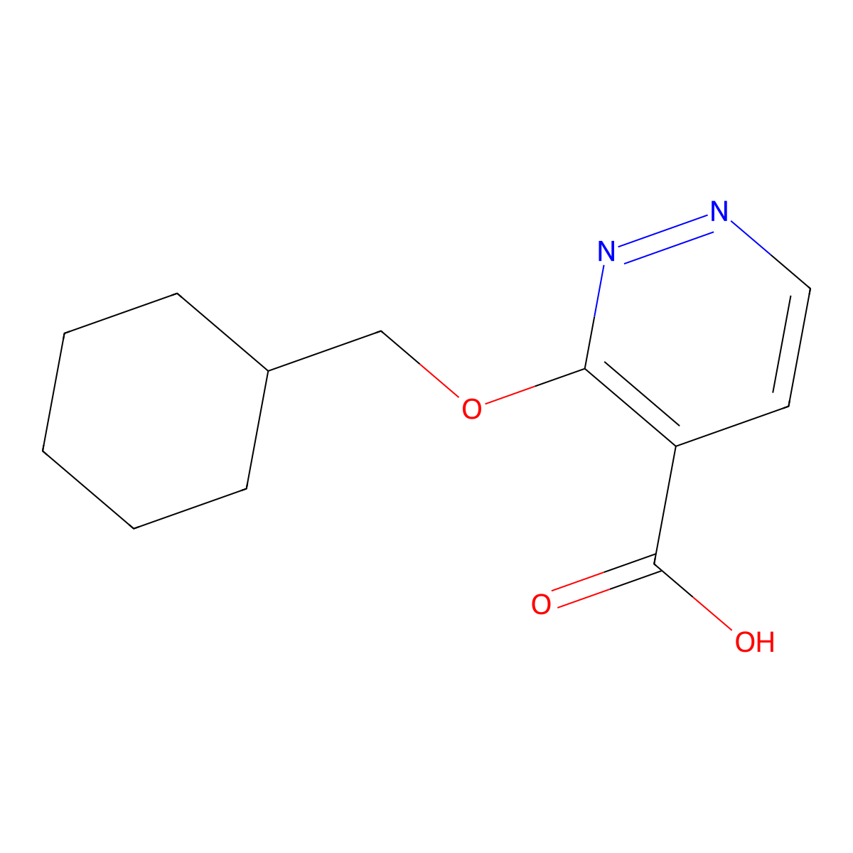 3-(Cyclohexylmethoxy)pyridazine-4-carboxylic acid molecular structure, CAS 1506219-56-2