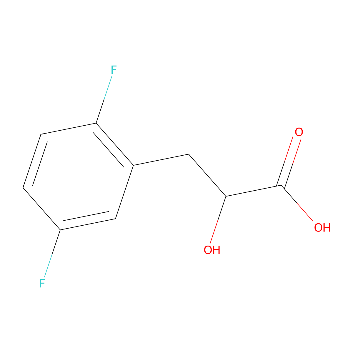 3-(2,5-Difluorophenyl)-2-hydroxypropanoic acid molecular structure, CAS 1506224-96-9