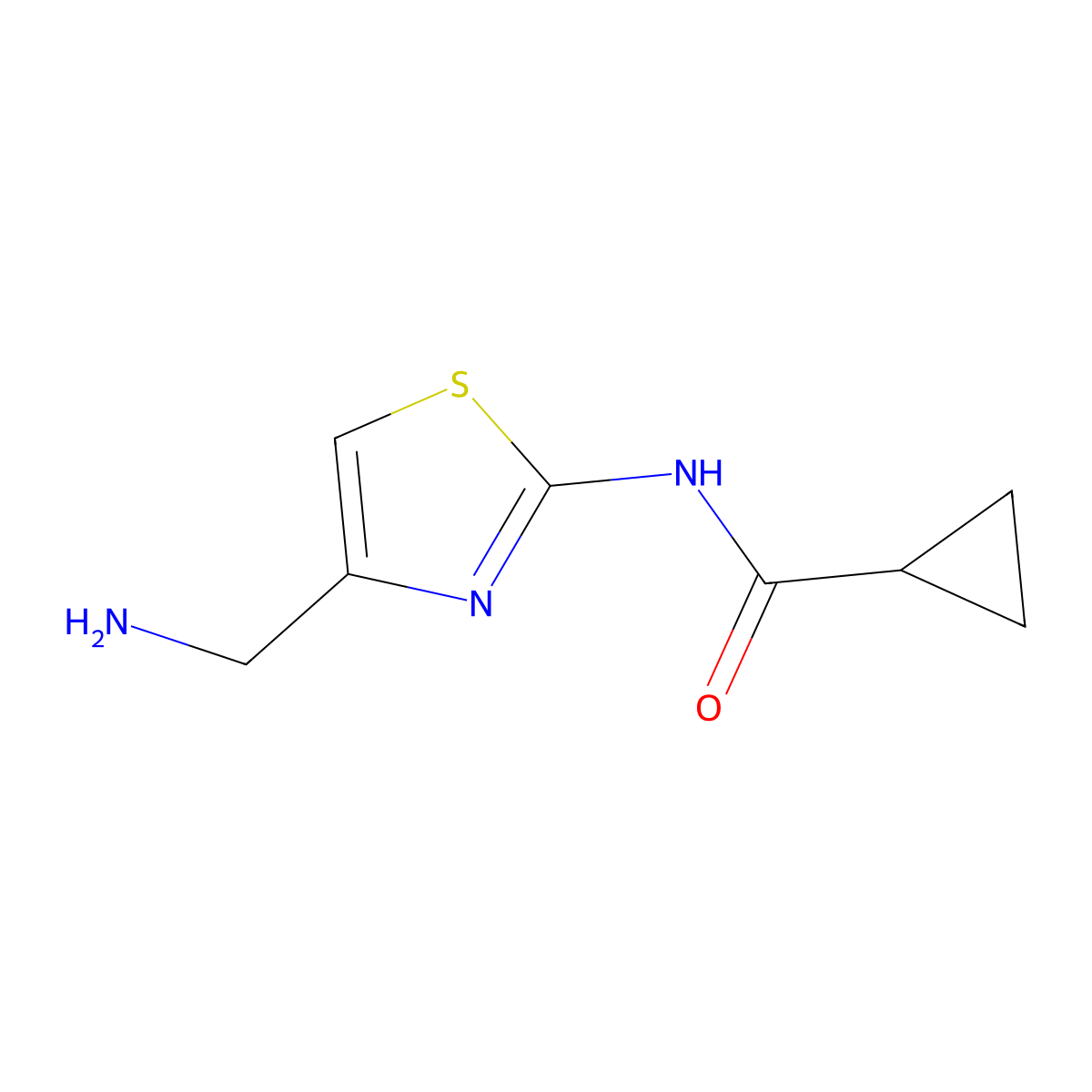 N-[4-(Aminomethyl)-1,3-thiazol-2-yl]cyclopropanecarboxamide molecular structure, CAS 1506227-69-5