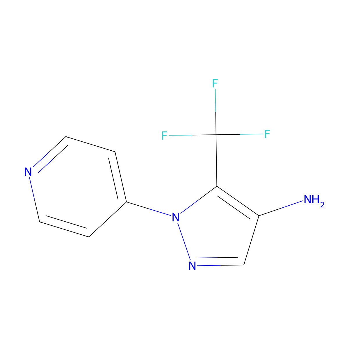 1-(Pyridin-4-yl)-5-(trifluoromethyl)-1h-pyrazol-4-amine molecular structure, CAS 1506264-17-0