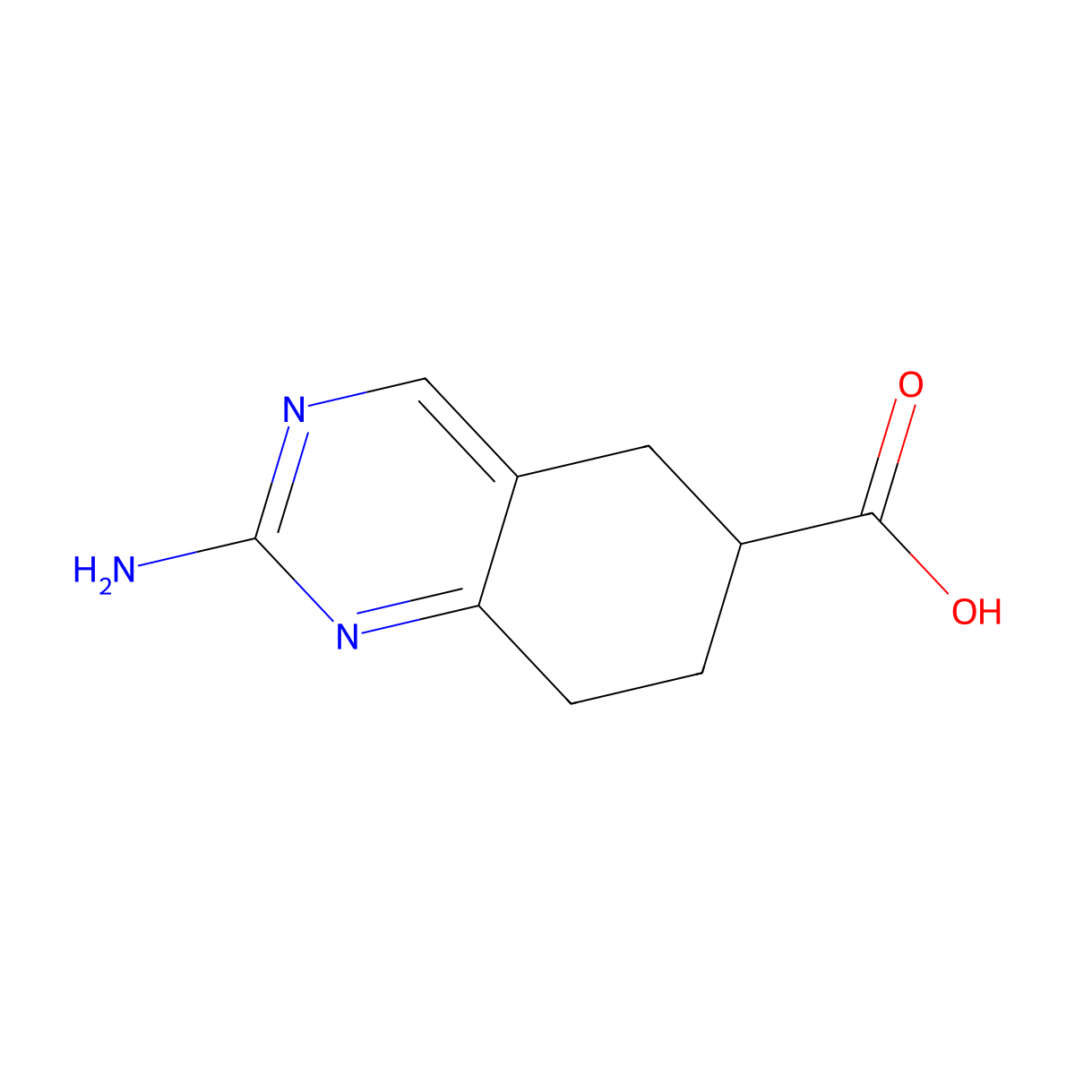 2-Amino-5,6,7,8-tetrahydroquinazoline-6-carboxylic acid molecular structure, CAS 1506267-75-9