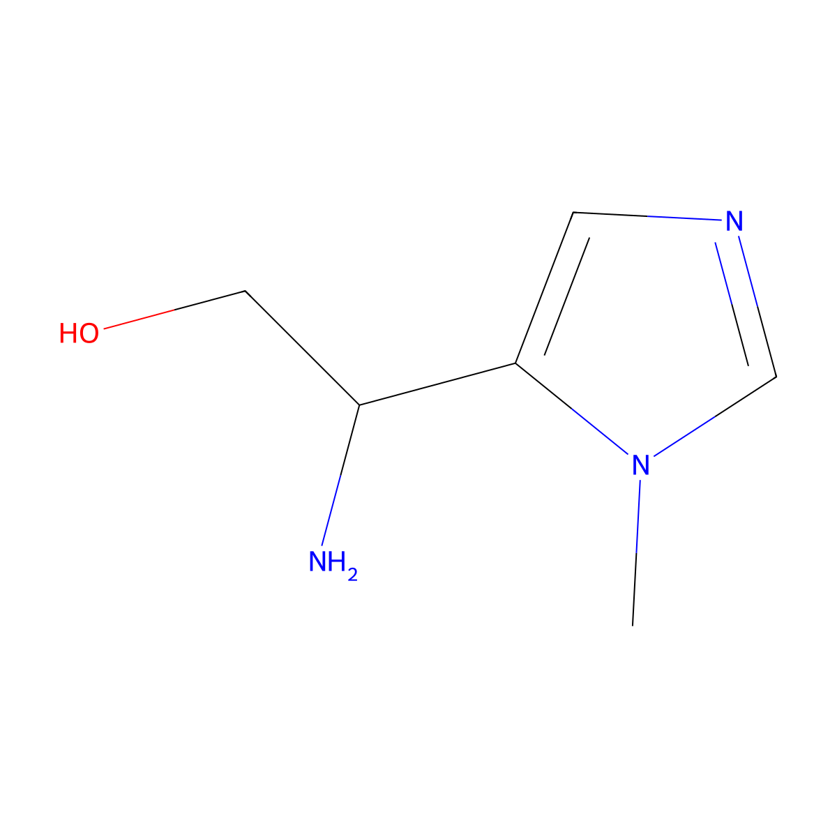 2-amino-2-(1-methyl-1H-imidazol-5-yl)ethan-1-ol molecular structure, CAS 1506269-93-7