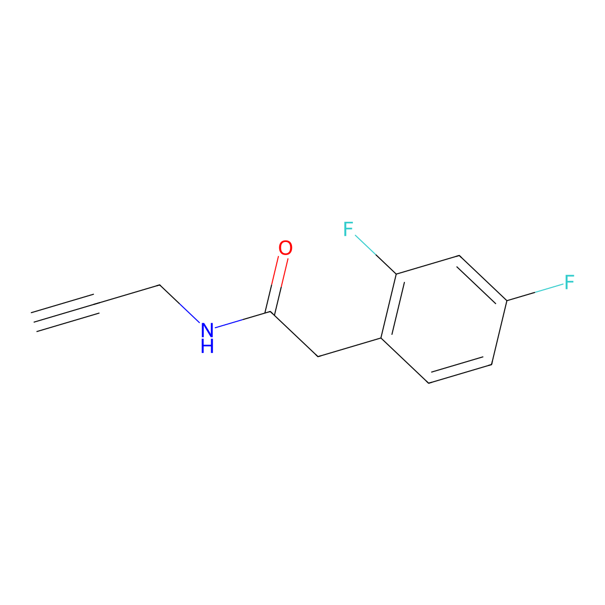 2,4-Difluoro-N-2-propyn-1-ylbenzeneacetamide molecular structure, CAS 1506272-95-2