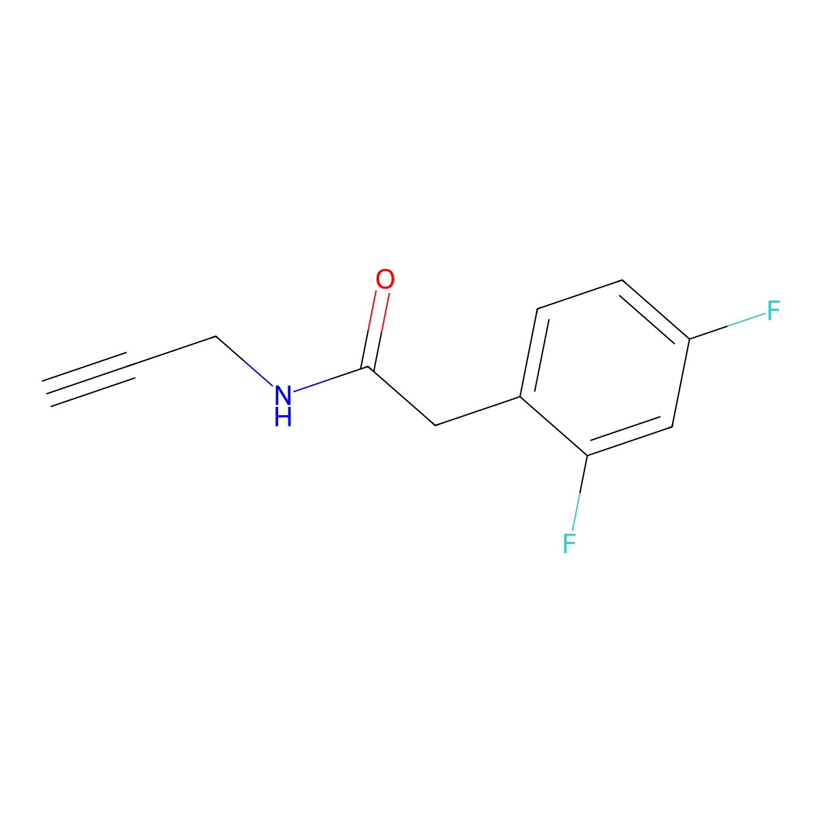 2,4-Difluoro-N-2-propyn-1-ylbenzeneacetamide molecular structure, CAS 1506272-95-2