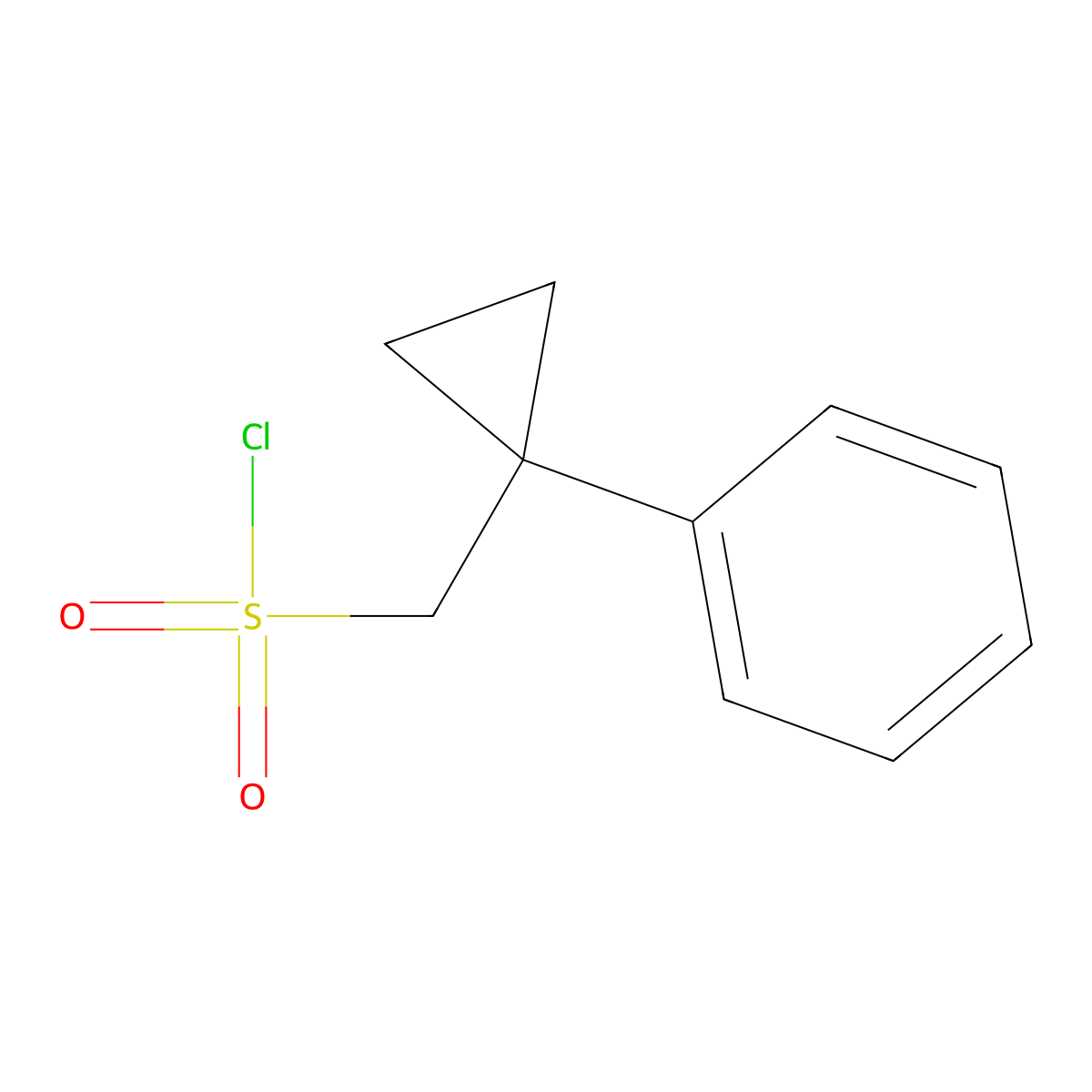(1-Phenylcyclopropyl)methanesulfonyl chloride molecular structure, CAS 1506287-43-9