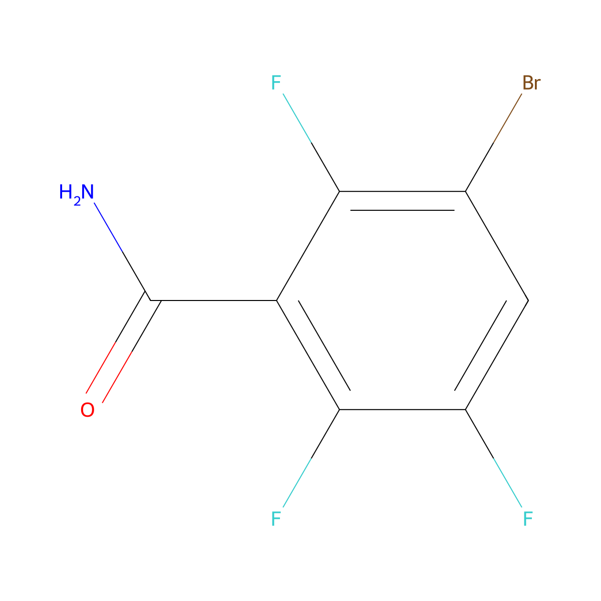 3-Bromo-2,5,6-trifluorobenzamide molecular structure, CAS 1506289-36-6