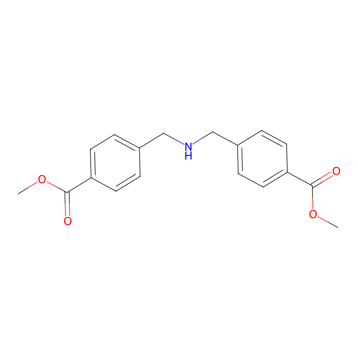 Dimethyl 4,4'-[azanediylbis(methylene)]dibenzoate molecular structure, CAS 150630-10-7