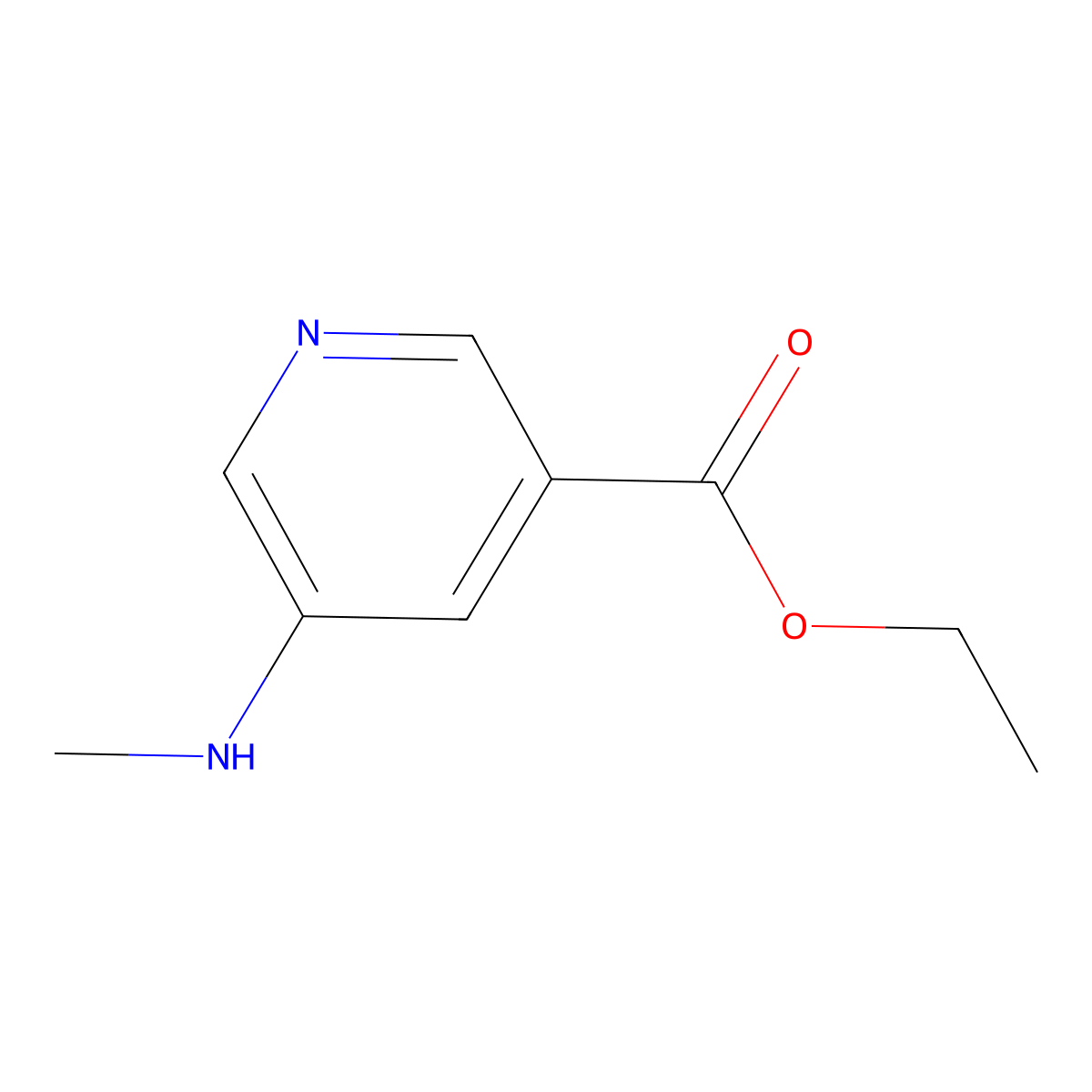 Ethyl 5-(methylamino)pyridine-3-carboxylate molecular structure, CAS 1506300-17-9