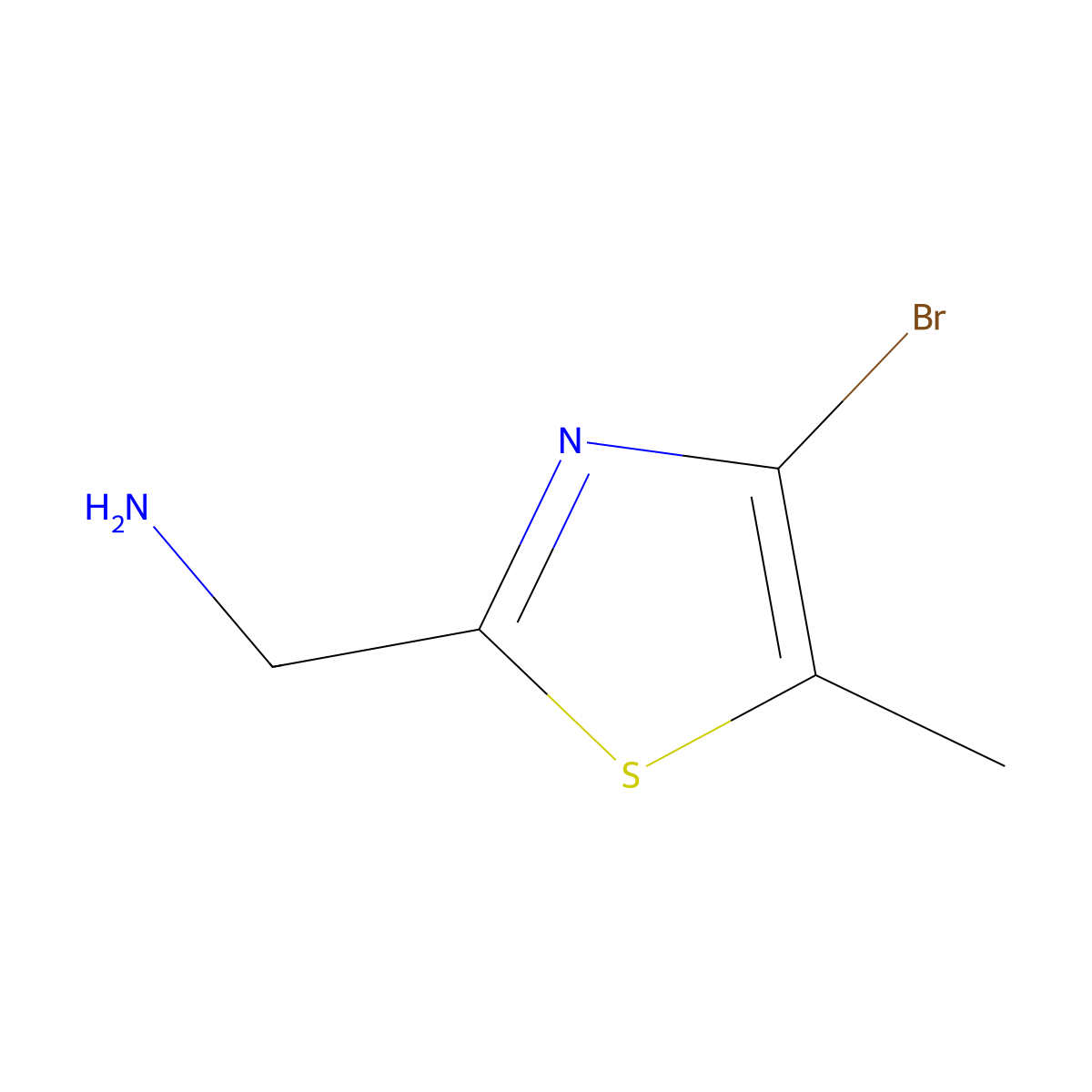1-(4-Bromo-5-methyl-1,3-thiazol-2-yl)methanamine molecular structure, CAS 1506302-09-5