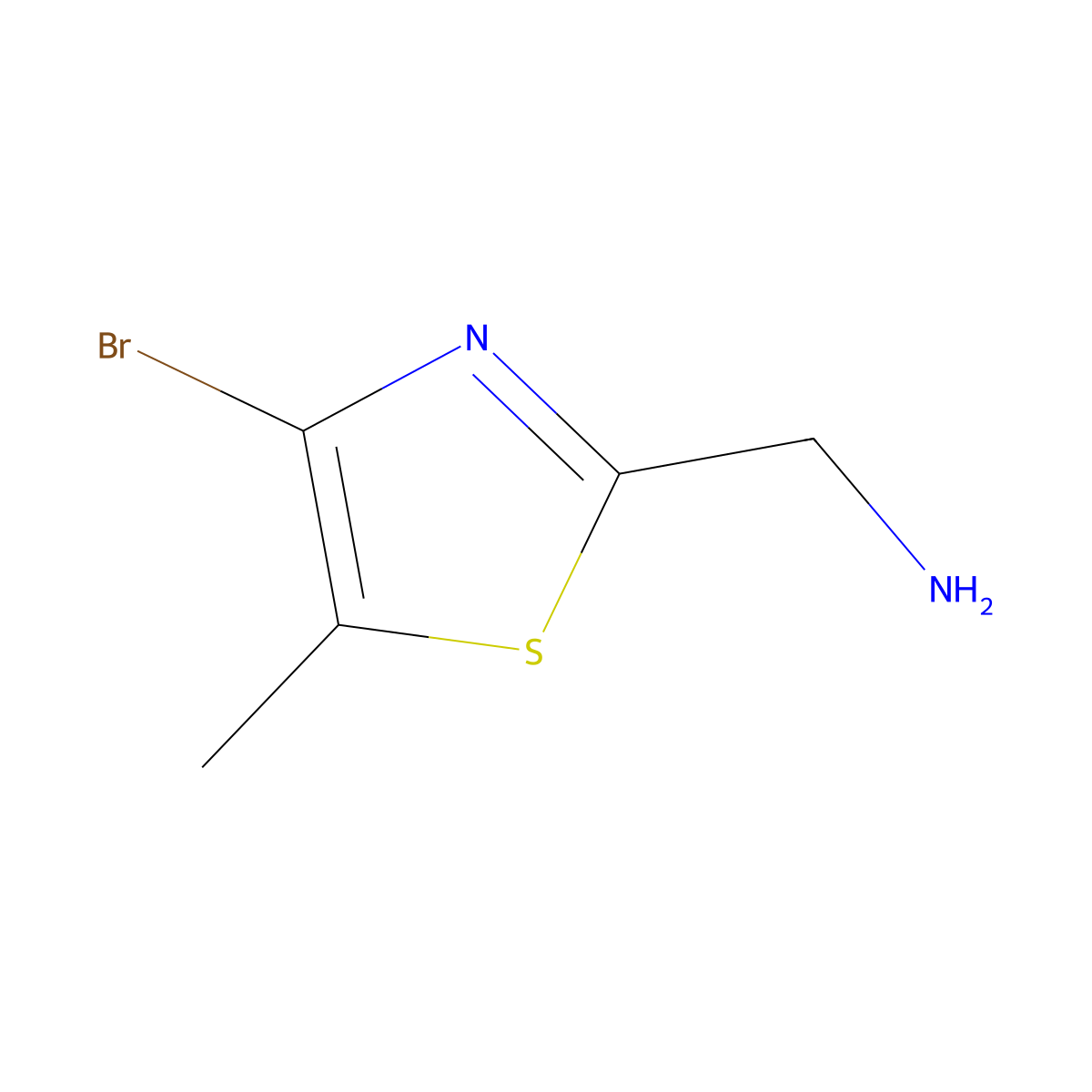 1-(4-Bromo-5-methyl-1,3-thiazol-2-yl)methanamine molecular structure, CAS 1506302-09-5