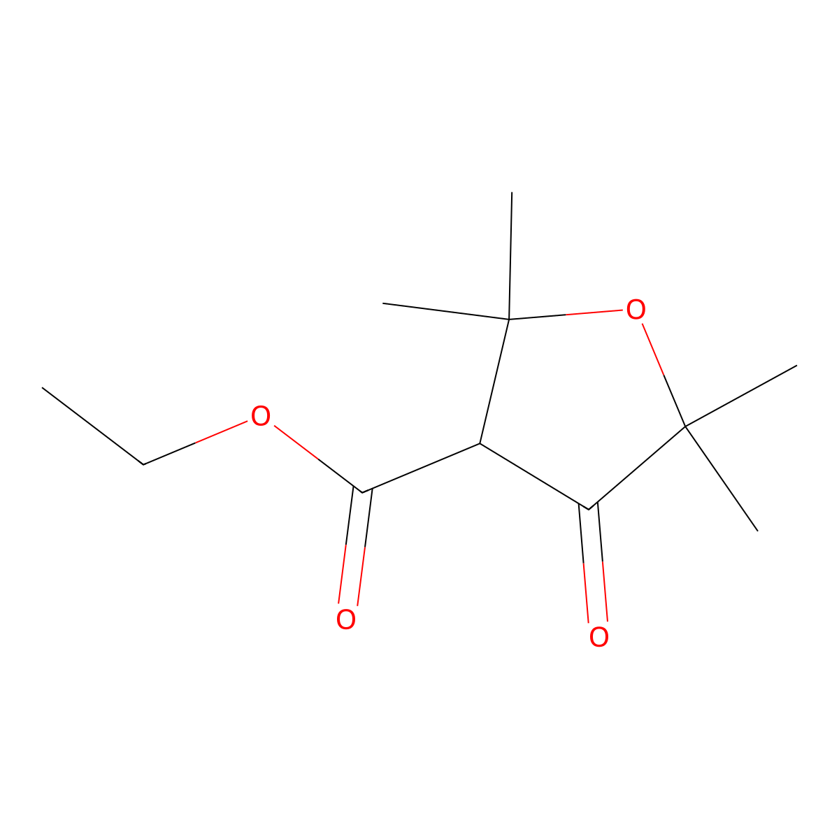 Ethyl 2,2,5,5-tetramethyl-4-oxooxolane-3-carboxylate molecular structure, CAS 1506305-08-3