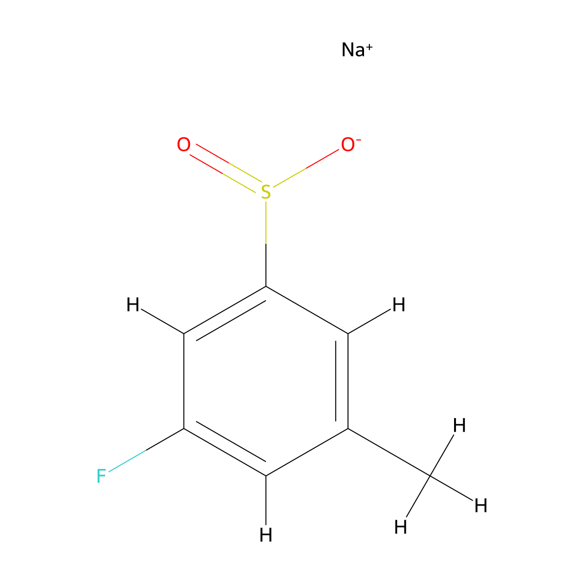 Sodium 3-fluoro-5-methylbenzene-1-sulfinate molecular structure, CAS 1506310-45-7