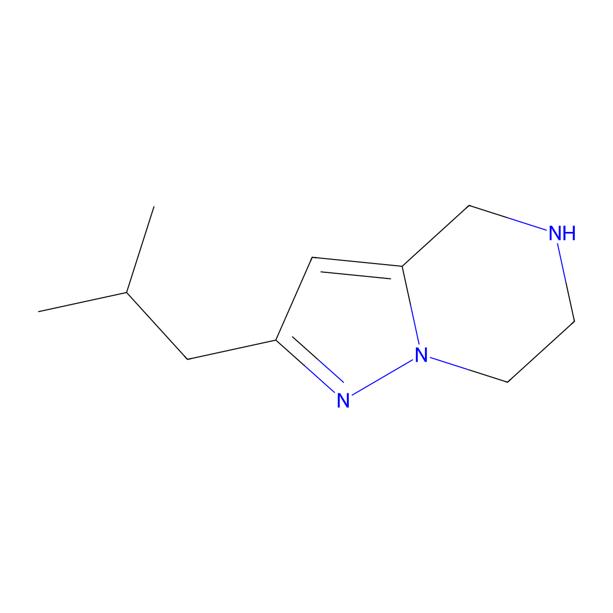 2-(2-Methylpropyl)-4H,5H,6H,7H-pyrazolo[1,5-A]pyrazine molecular structure, CAS 1506337-55-8