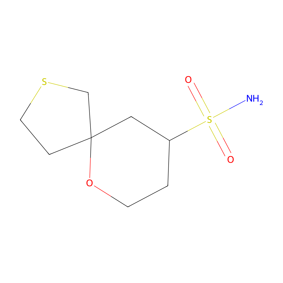 6-Oxa-2-thiaspiro[4.5]decane-9-sulfonamide molecular structure, CAS 1506358-23-1