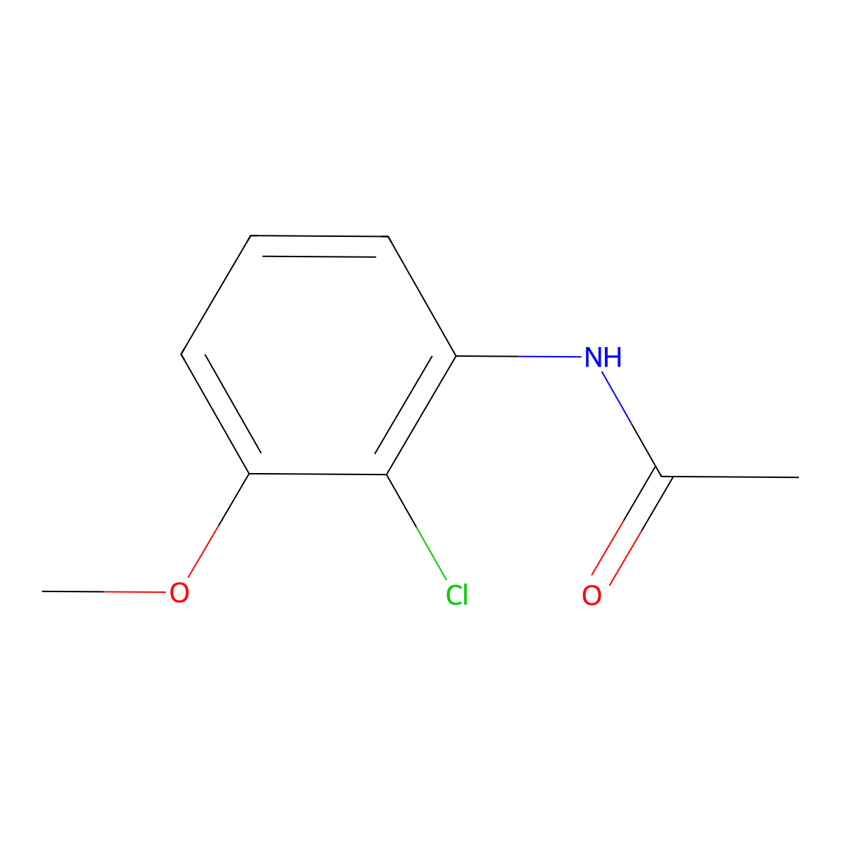 N-(2-chloro-3-methoxyphenyl)acetamide molecular structure, CAS 150637-97-1