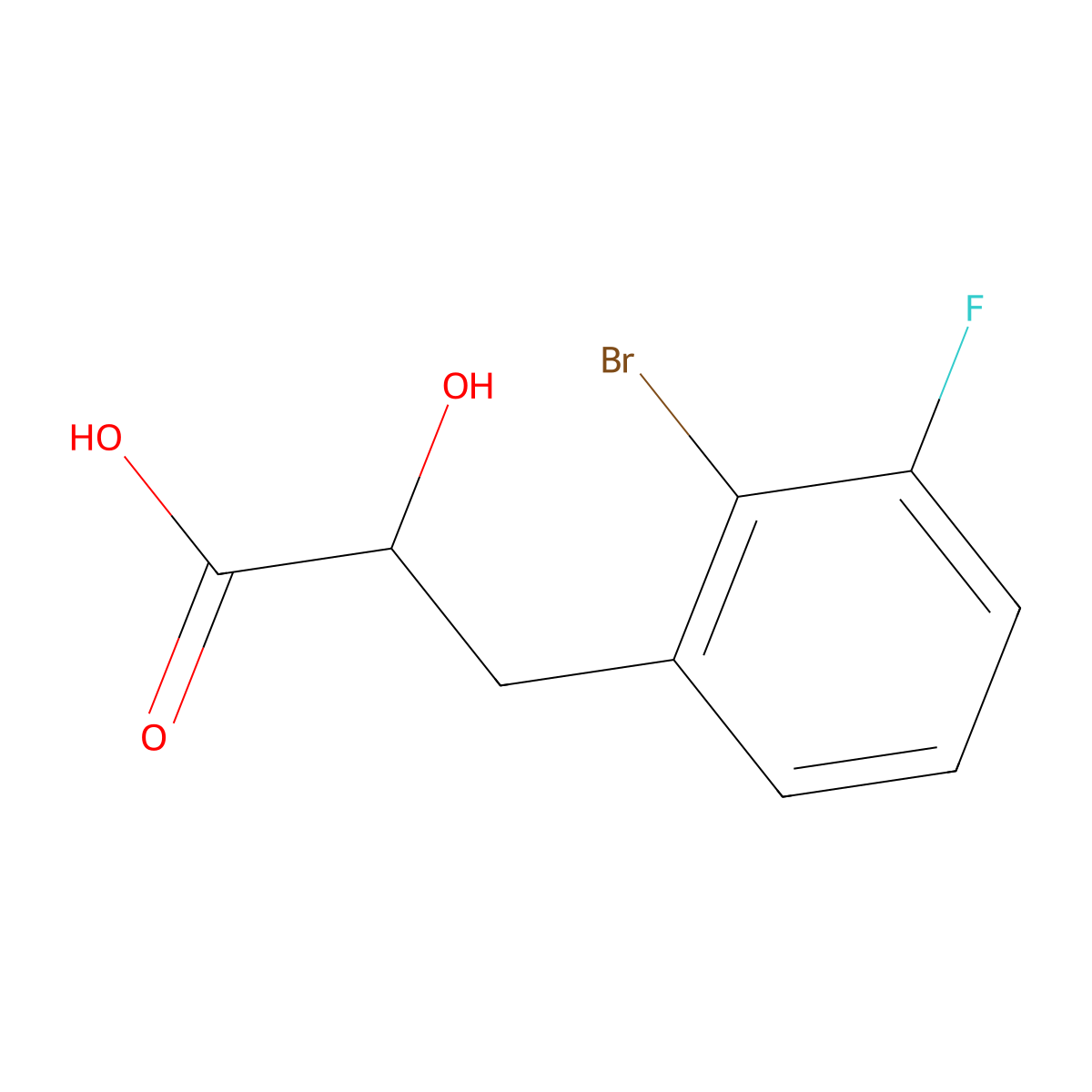 3-(2-Bromo-3-fluorophenyl)-2-hydroxypropanoic acid molecular structure, CAS 1506381-79-8