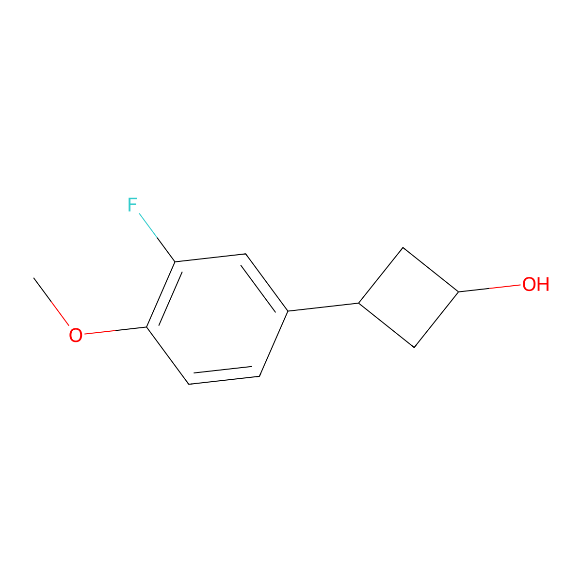 3-(3-Fluoro-4-methoxyphenyl)cyclobutan-1-ol molecular structure, CAS 1506382-16-6