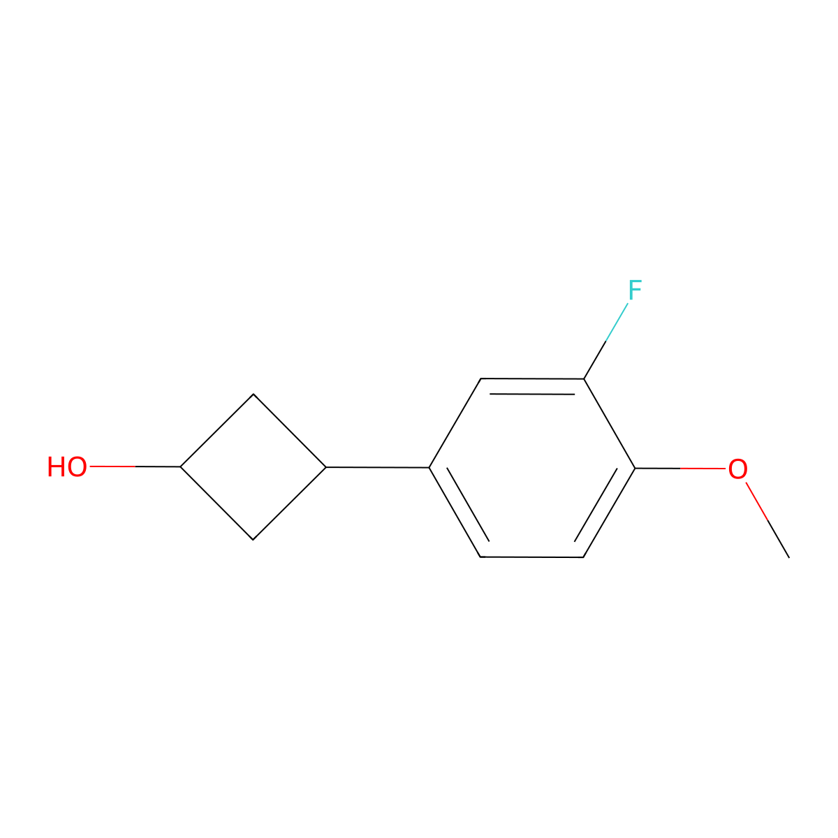 3-(3-Fluoro-4-methoxyphenyl)cyclobutan-1-ol molecular structure, CAS 1506382-16-6