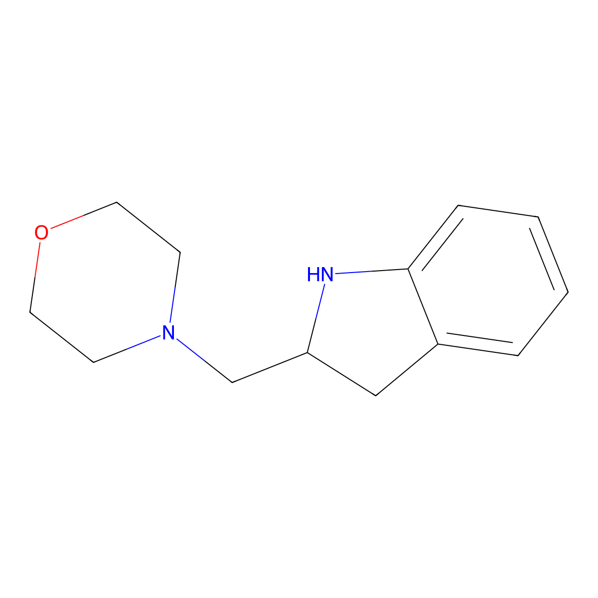 4-(Indolin-2-ylmethyl)morpholine molecular structure, CAS 1506390-36-8