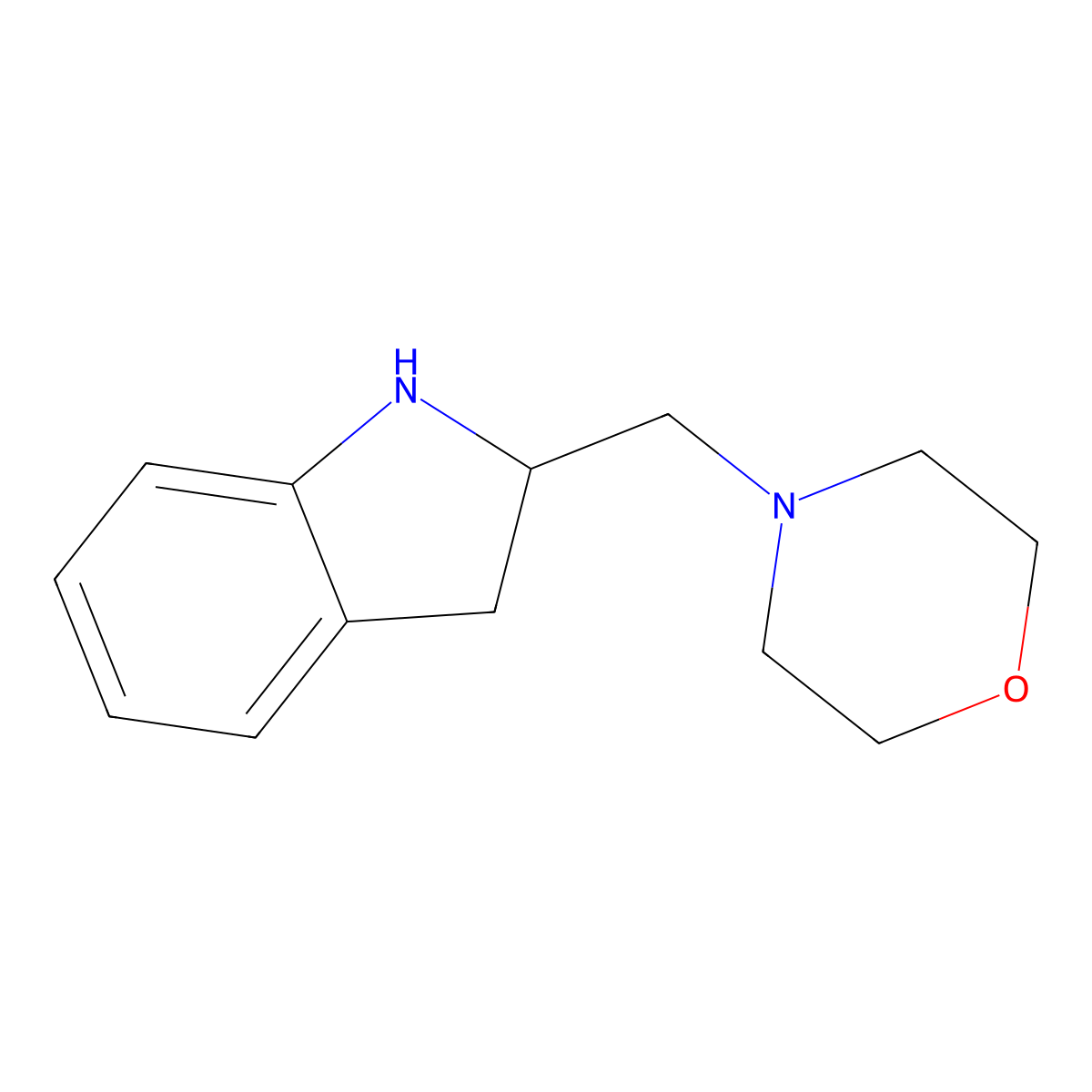 4-(Indolin-2-ylmethyl)morpholine molecular structure, CAS 1506390-36-8