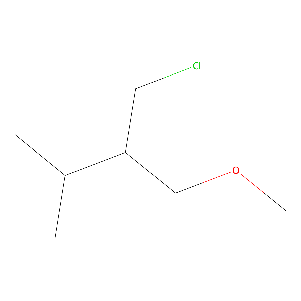 2-(Chloromethyl)-1-methoxy-3-methylbutane molecular structure, CAS 1506396-39-9