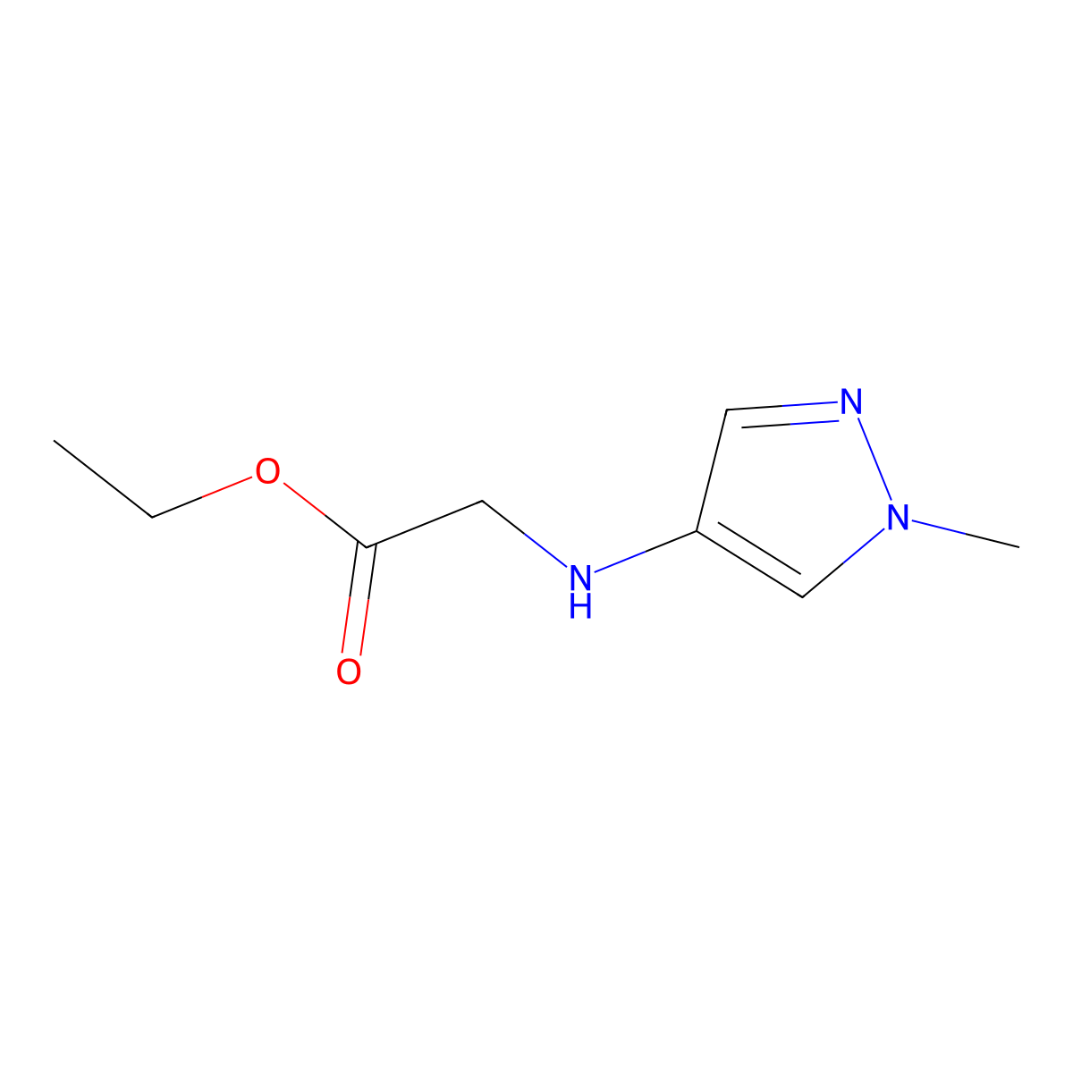 Ethyl (1-methyl-1h-pyrazol-4-yl)glycinate molecular structure, CAS 1506398-70-4