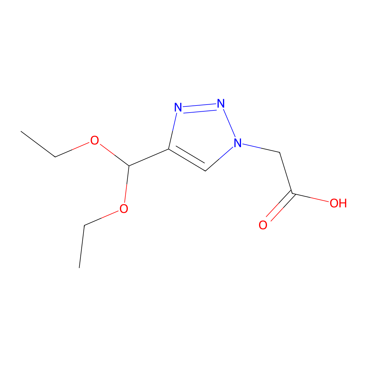2-(4-(Diethoxymethyl)-1H-1,2,3-triazol-1-yl)acetic acid molecular structure, CAS 1506399-95-6