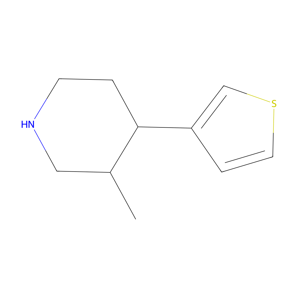 3-Methyl-4-(thiophen-3-yl)piperidine molecular structure, CAS 1506415-47-9