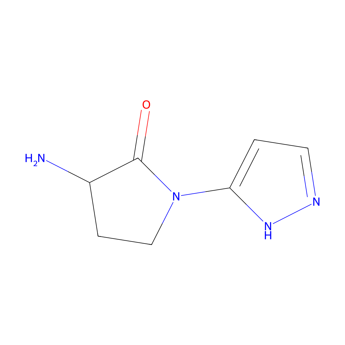 3-amino-1-(1H-pyrazol-3-yl)pyrrolidin-2-one molecular structure, CAS 1506420-65-0