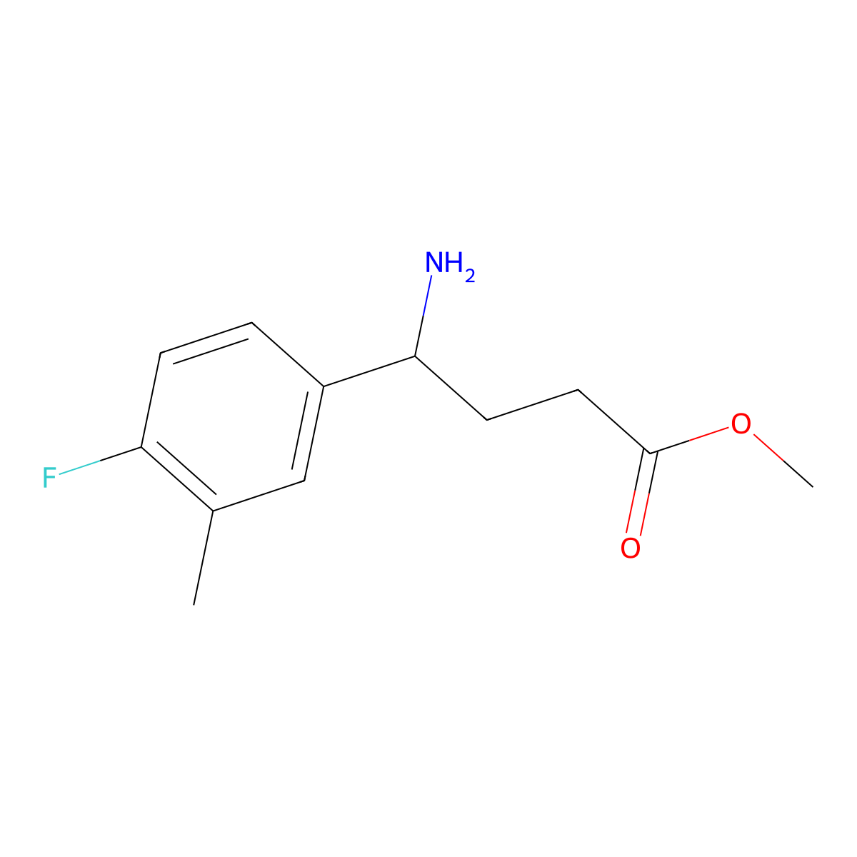 Methyl 4-amino-4-(4-fluoro-3-methylphenyl)butanoate molecular structure, CAS 1506423-83-1
