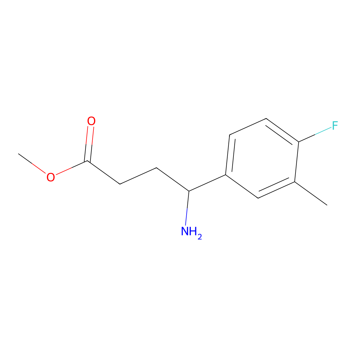 Methyl 4-amino-4-(4-fluoro-3-methylphenyl)butanoate molecular structure, CAS 1506423-83-1