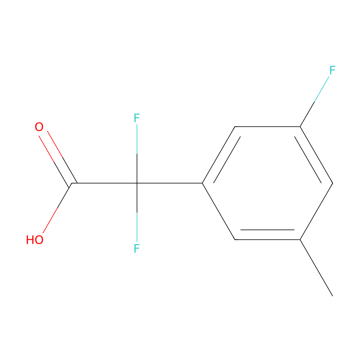 2,2-Difluoro-2-(3-fluoro-5-methylphenyl)acetic acid molecular structure, CAS 1506427-53-7