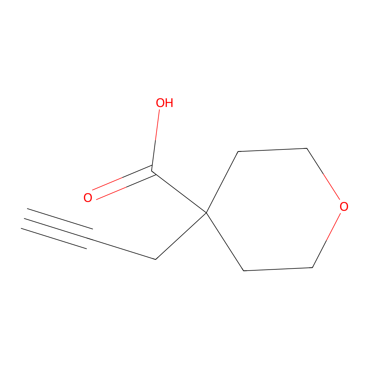 4-(Prop-2-yn-1-yl)oxane-4-carboxylic acid molecular structure, CAS 1506435-40-0