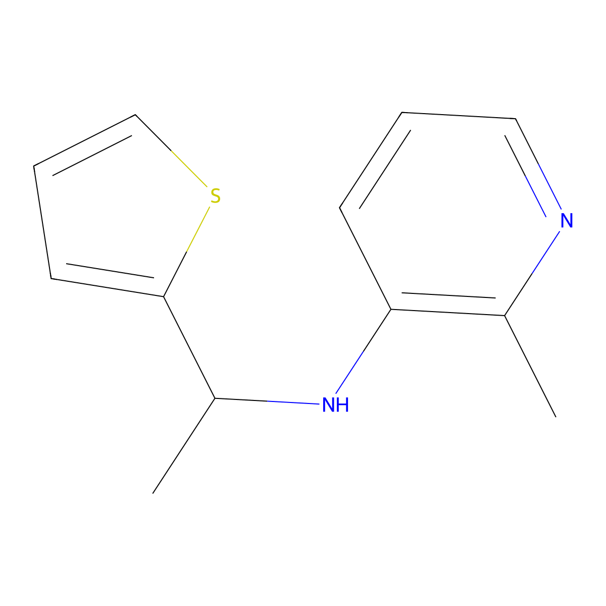 2-Methyl-N-[1-(thiophen-2-yl)ethyl]pyridin-3-amine molecular structure, CAS 1506438-96-5