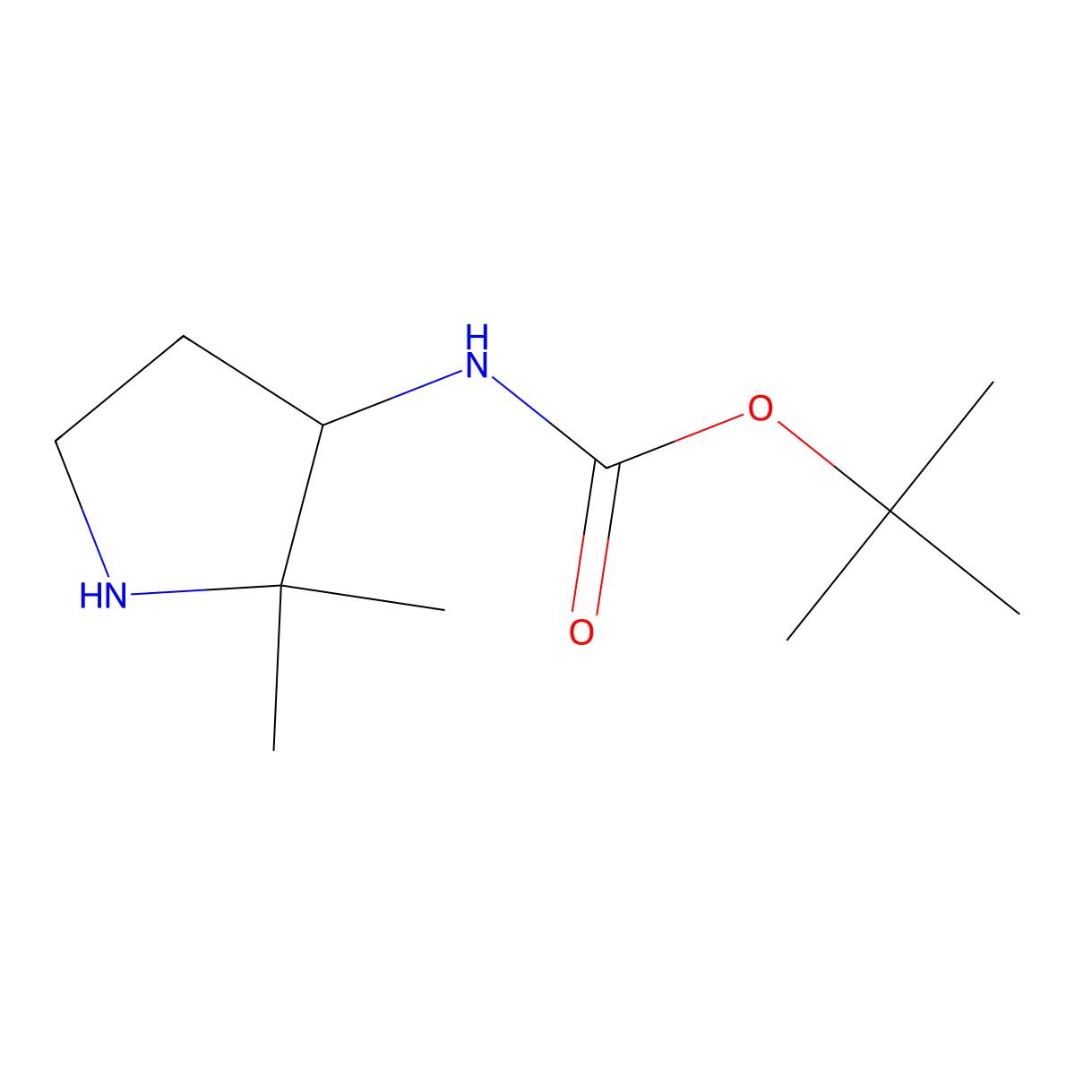 tert-butyl N-(2,2-dimethylpyrrolidin-3-yl)carbamate molecular structure, CAS 1506441-47-9