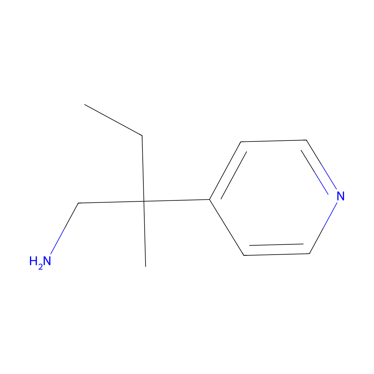 2-Methyl-2-(pyridin-4-yl)butan-1-amine molecular structure, CAS 1506462-48-1
