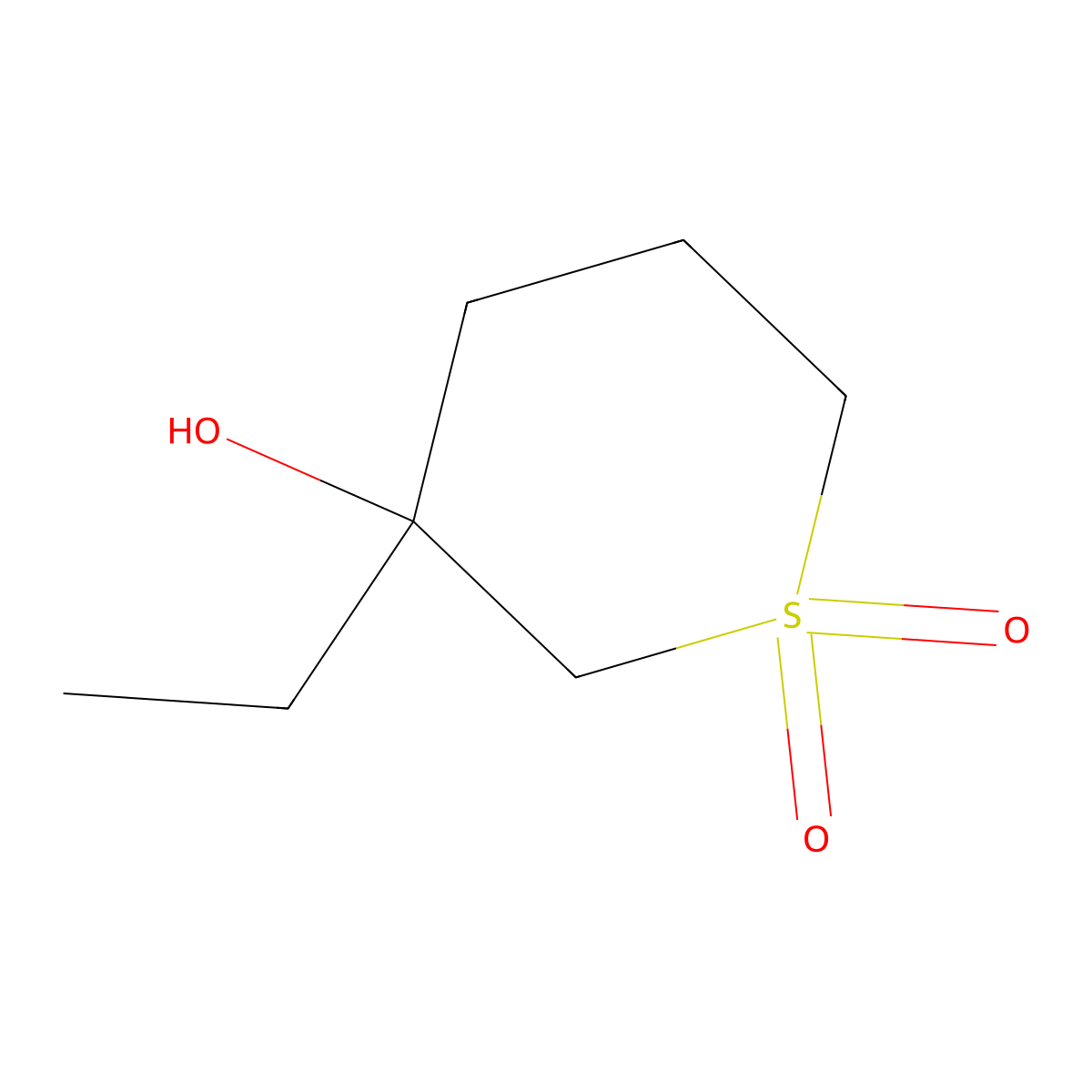 3-Ethyl-3-hydroxy-1lambda6-thiane-1,1-dione molecular structure, CAS 1506463-54-2