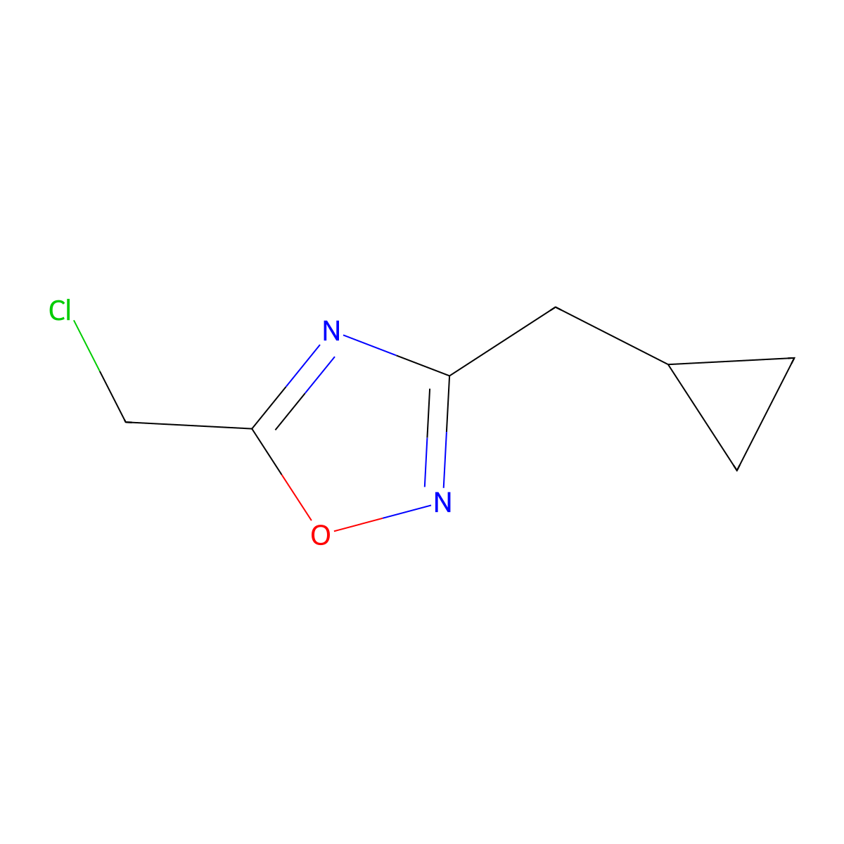 5-(Chloromethyl)-3-(cyclopropylmethyl)-1,2,4-oxadiazole molecular structure, CAS 1506463-66-6