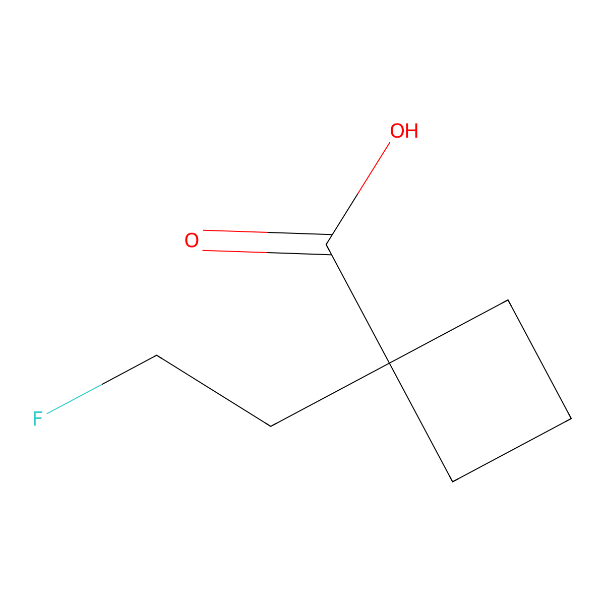1-(2-Fluoroethyl)cyclobutane-1-carboxylic acid molecular structure, CAS 1506466-22-3