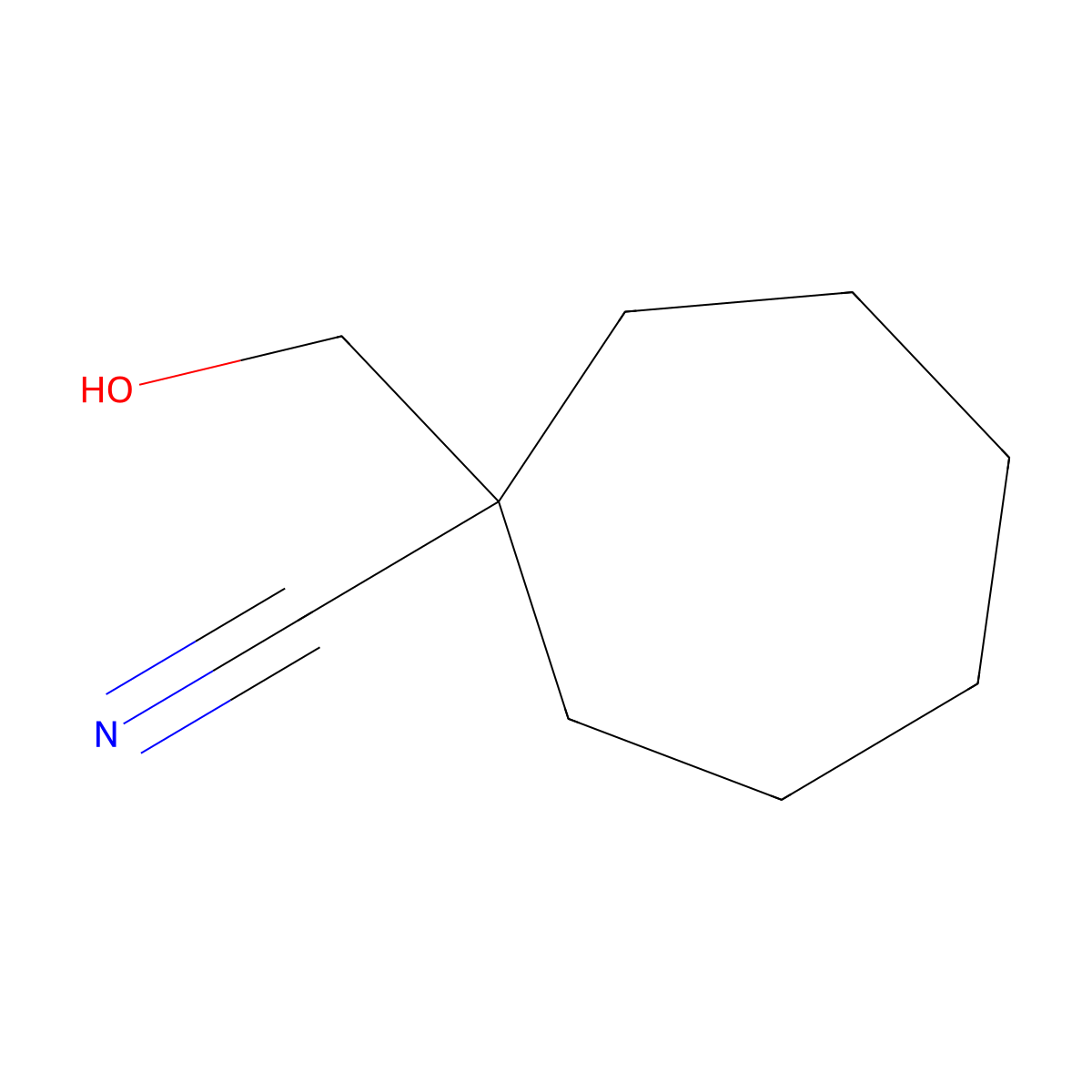 1-(Hydroxymethyl)cycloheptane-1-carbonitrile molecular structure, CAS 1506467-98-6