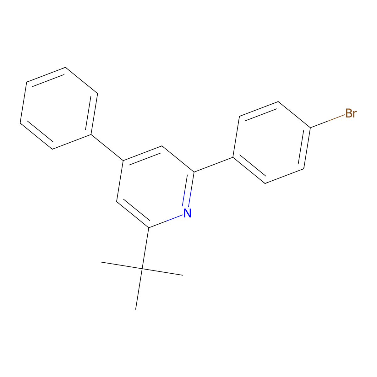 2-(4-Bromophenyl)-6-tert-butyl-4-phenylpyridine molecular structure, CAS 150648-26-3