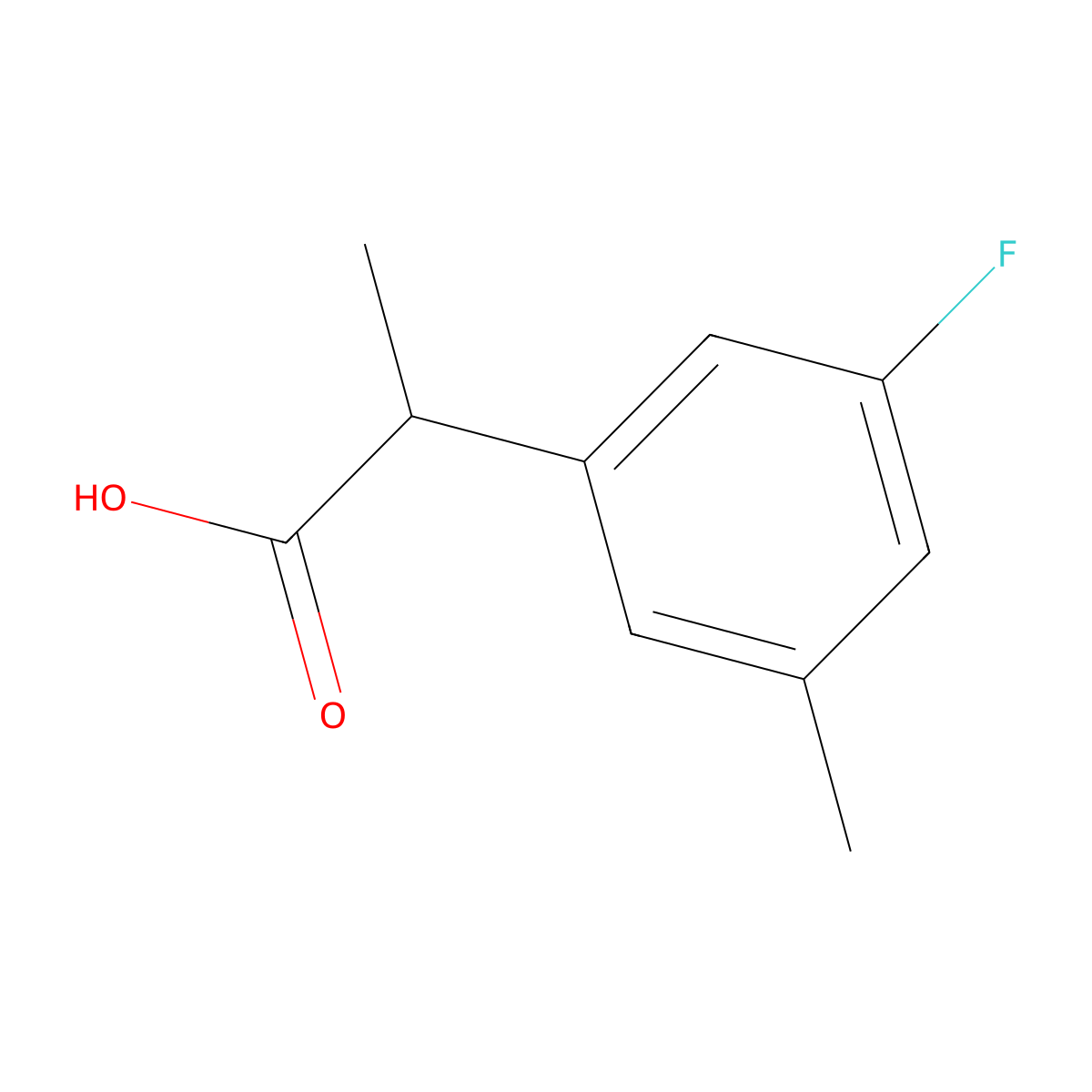 2-(3-Fluoro-5-methylphenyl)propanoic acid molecular structure, CAS 1506485-59-1