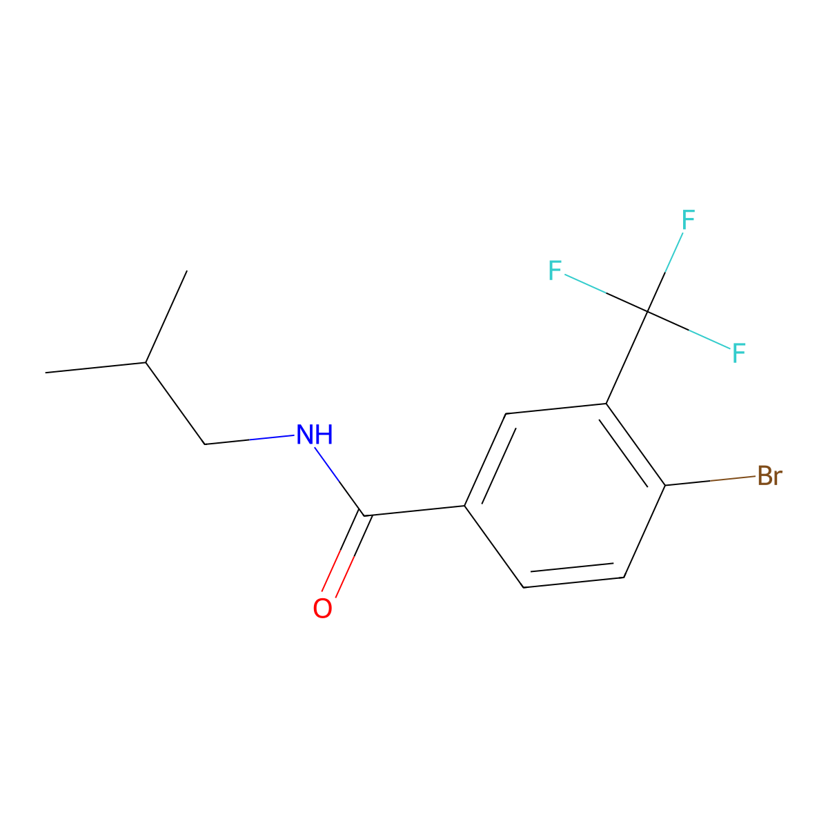 4-bromo-N-isobutyl-3-(trifluoromethyl)benzamide molecular structure, CAS 1506491-15-1